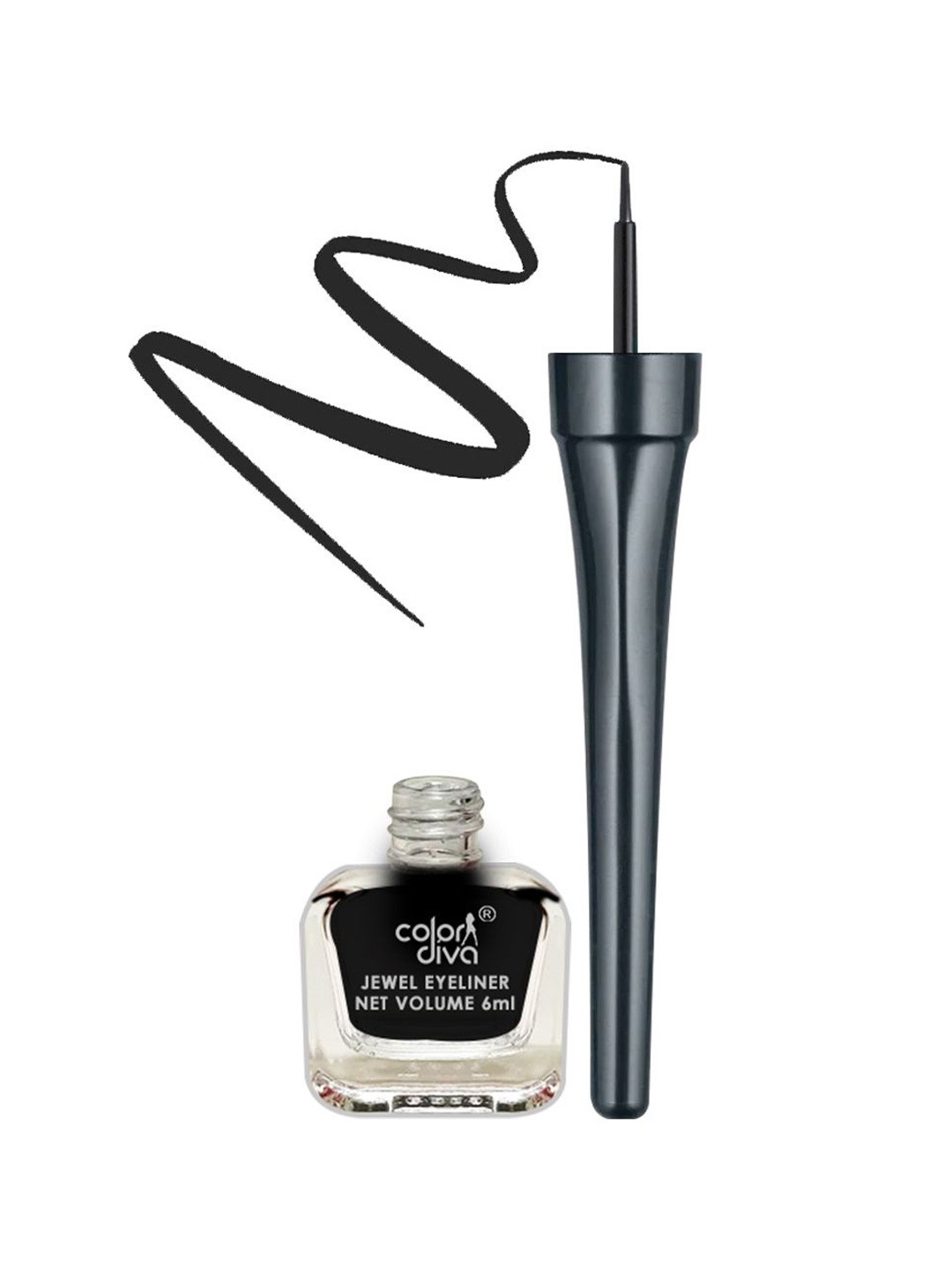 Color Diva Jewel Waterproof Long Lasting Liquid Eyeliner - 6 ml - Black