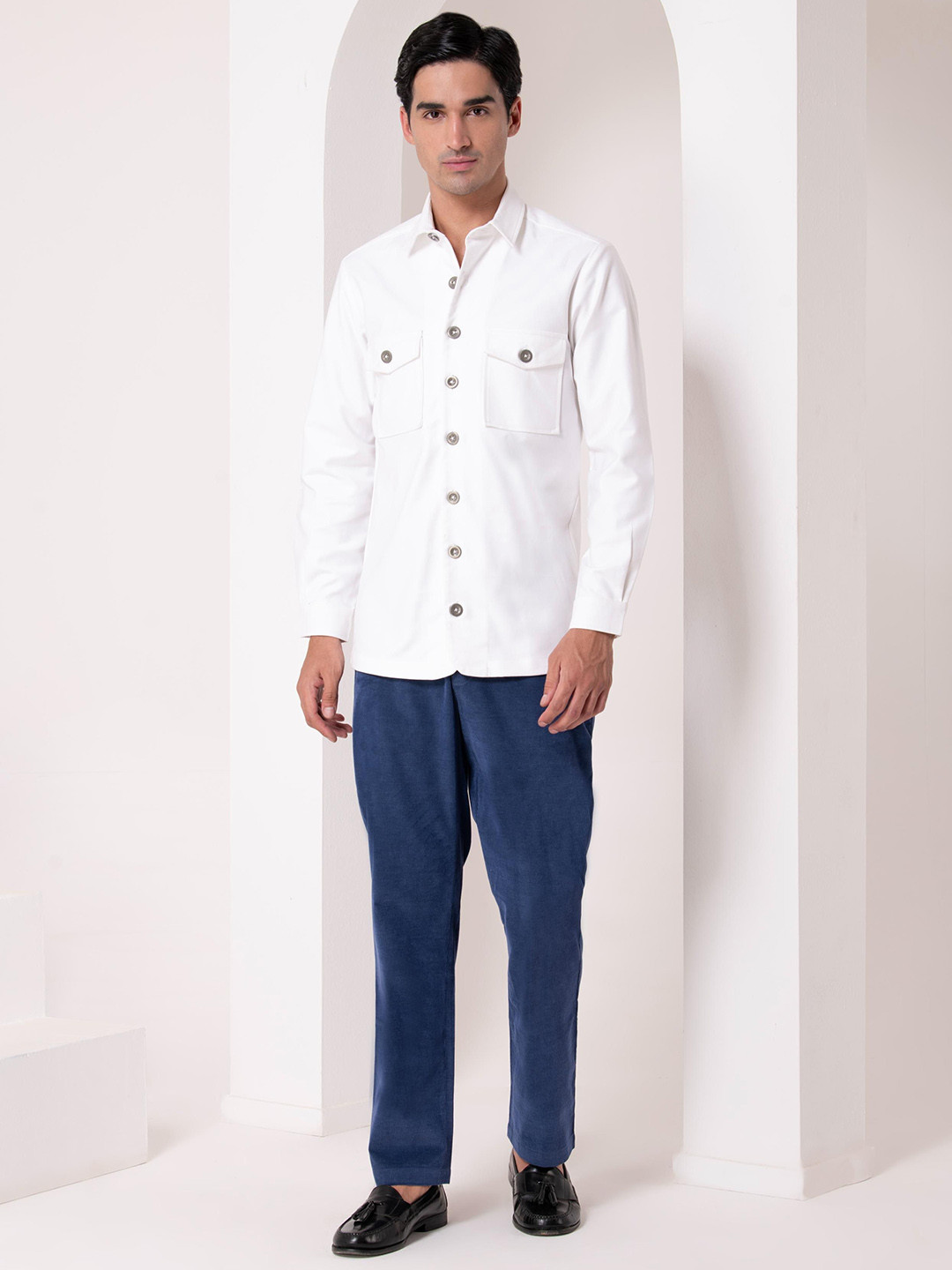 HOUSE OF S Men Shirt Collar Shirt & Trousers Co-Ord Set