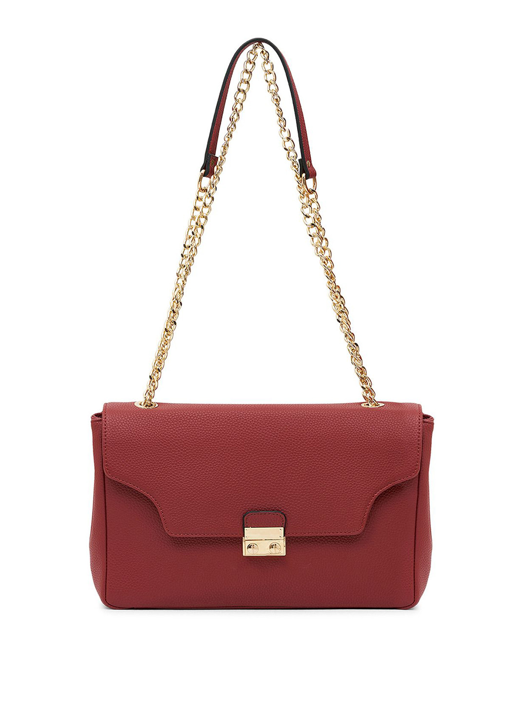 Velpaso Women Solid Structured Buckle Detail Shoulder Bag