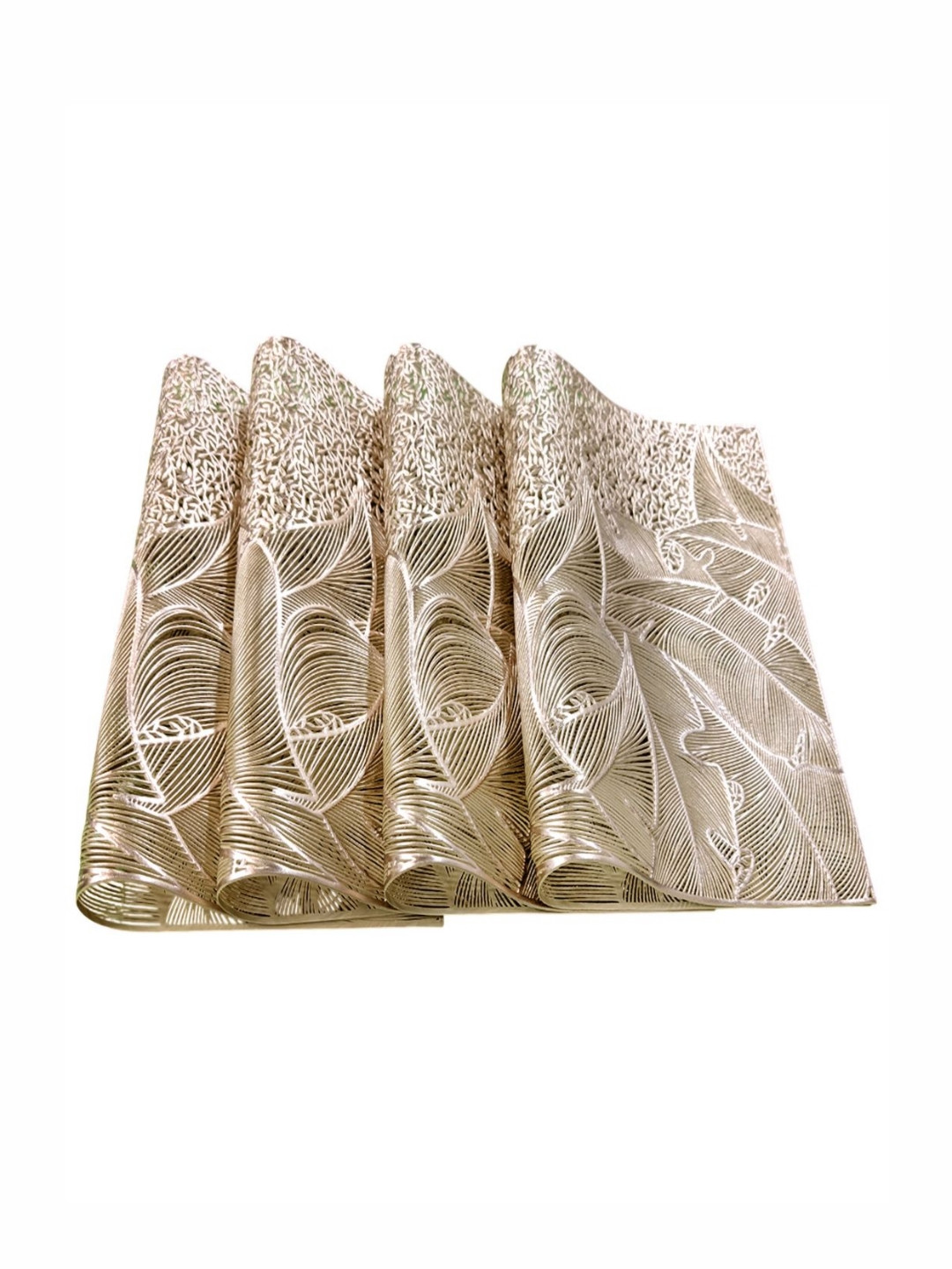 Good Vibes Set Of 4 Yellow Printed Rectangle Table Placemats