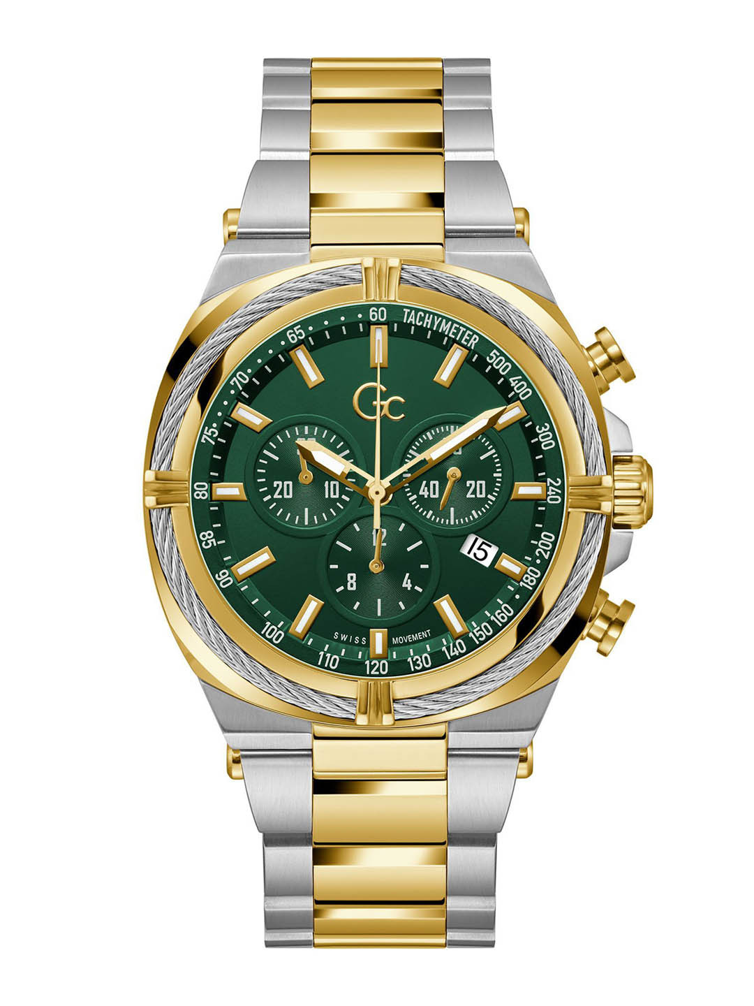 GC Ironclass Men Patterned Dial Bracelet Style Chronograph Analogue Watch Z32005G9