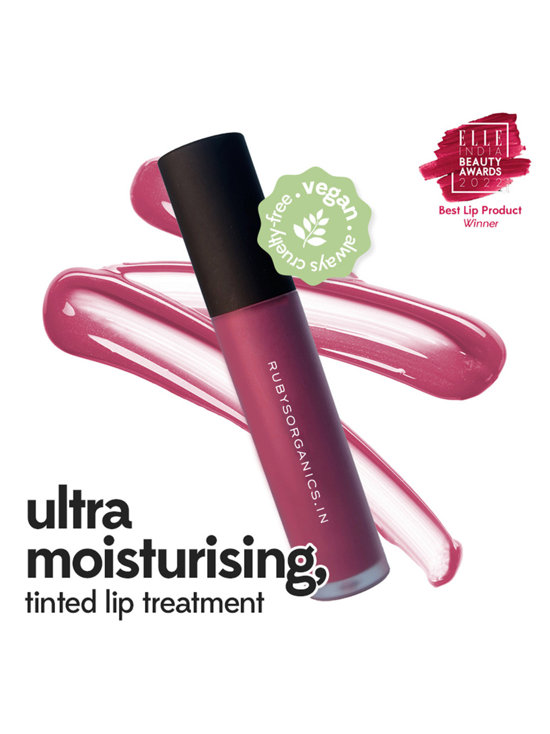 Ruby's Organics Hydrating & Nourishing Lip Oil Gloss with Almond Oil 6.5ml - Grapevine