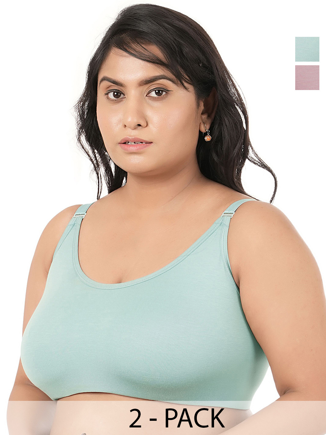 elina Plus Size Pak Of 2 Full Coverage Dry-Fit Minimizer Bra