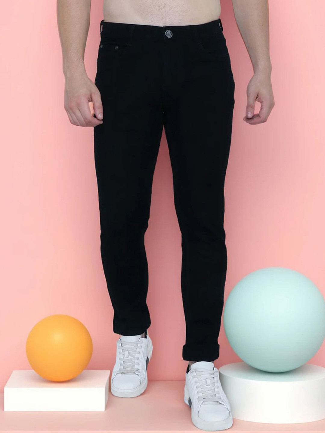AWACK Men Pure Cotton Comfort Regular Fit High-Rise Stretchable Jeans