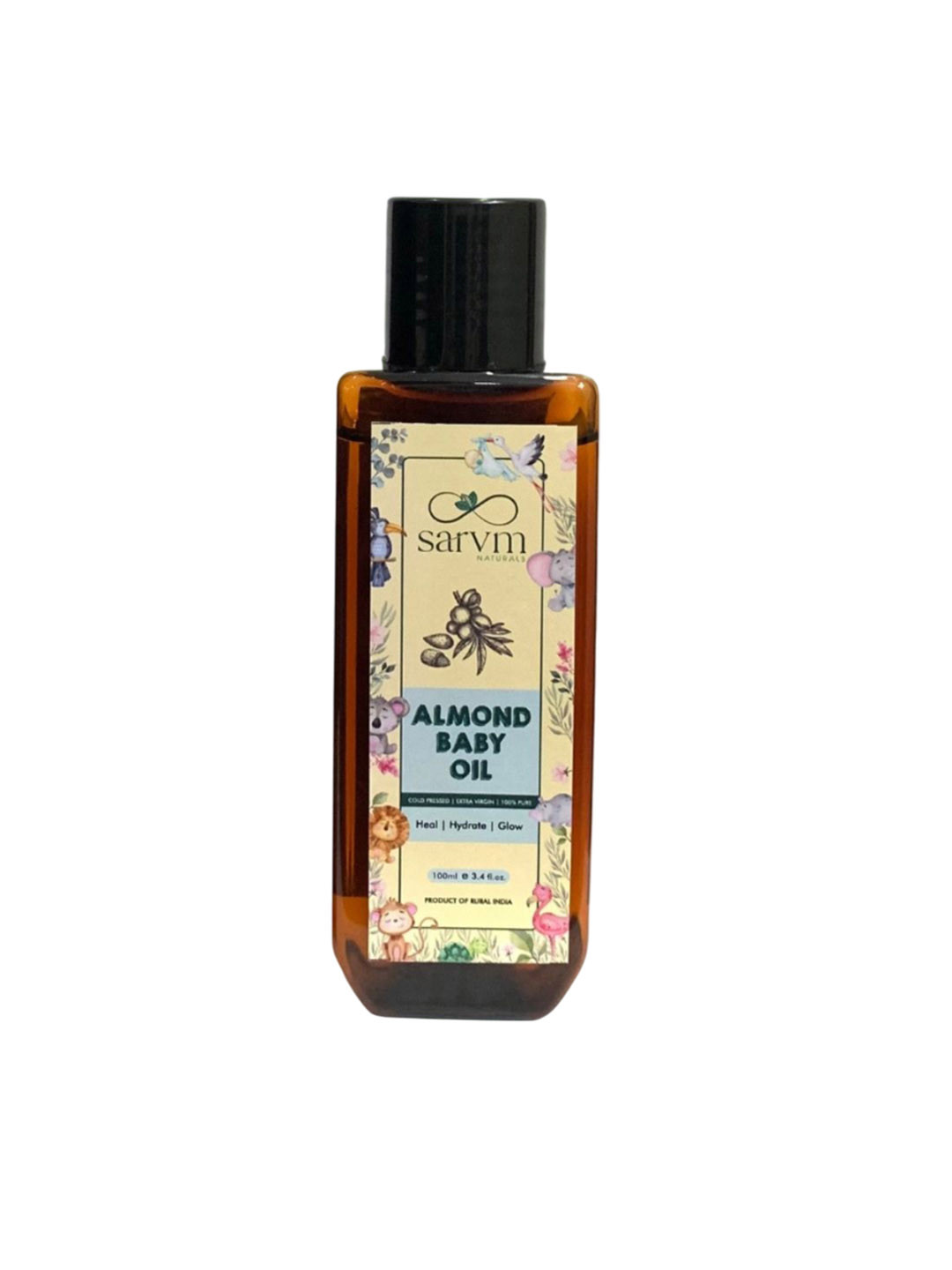 Sarvm Naturals Almond Baby Oil For Skin Nourishment - 100 ml