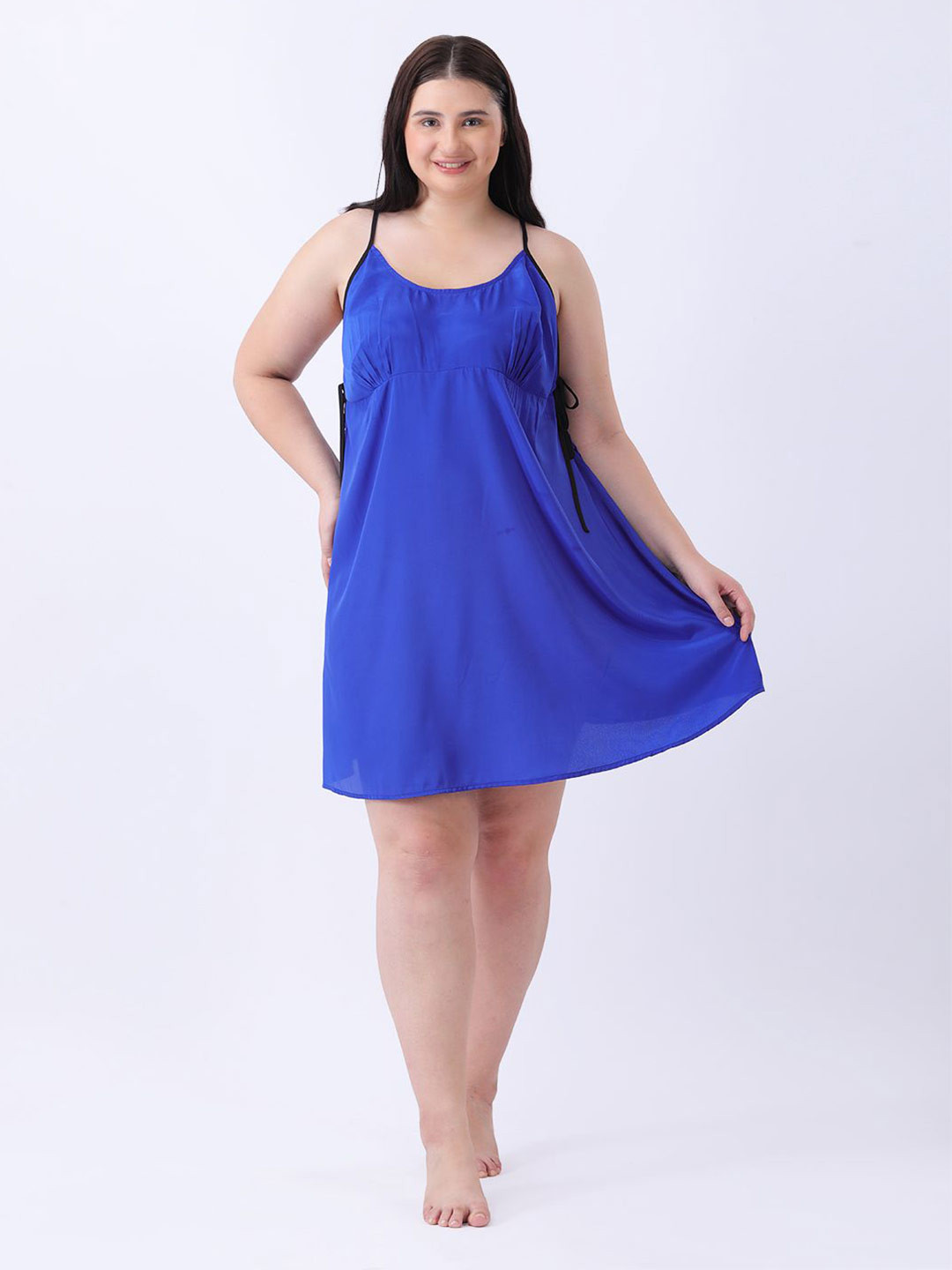 Qurvii+ Women Shoulder Straps A-Line Dress