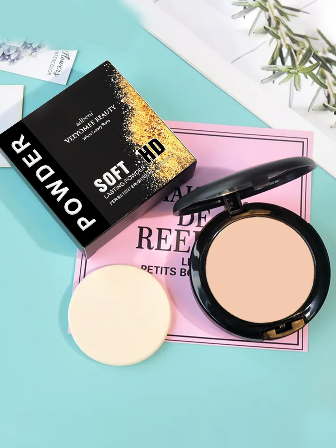 Adbeni Imported Soft HD Long Lasting Compact Powder - 9g - Tan - 01