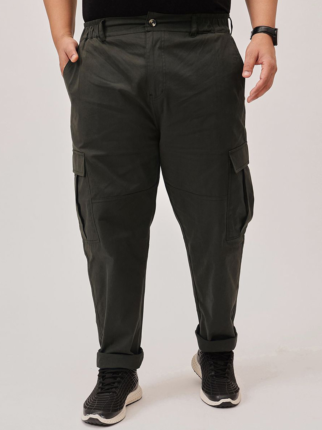 UNSTD Men Plus-Size Airmax Mid-Rise Stretchable Casual Trousers