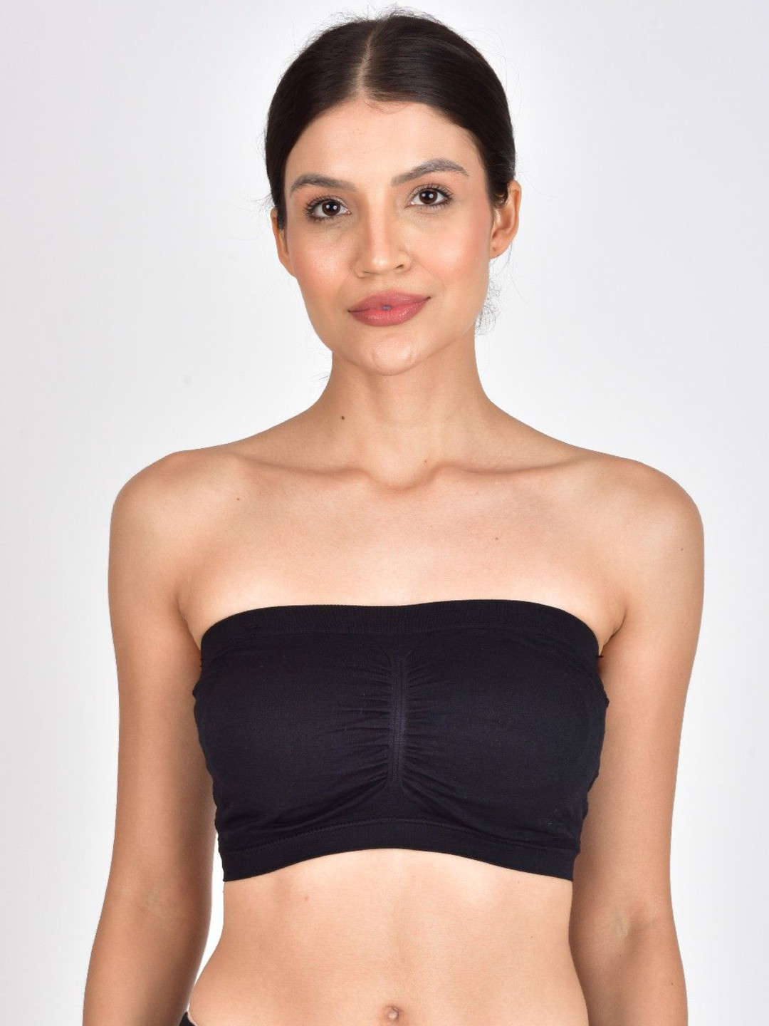 1TO FINITY Women Wireless Non-Slip Seamless Cotton Tube Bra with Straps