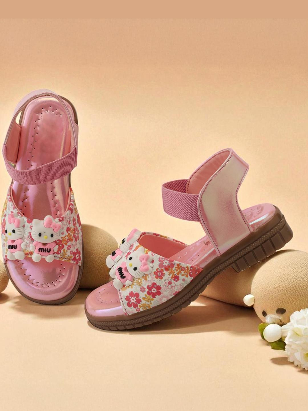 Freeplay Girls Textured Open Toe Flats