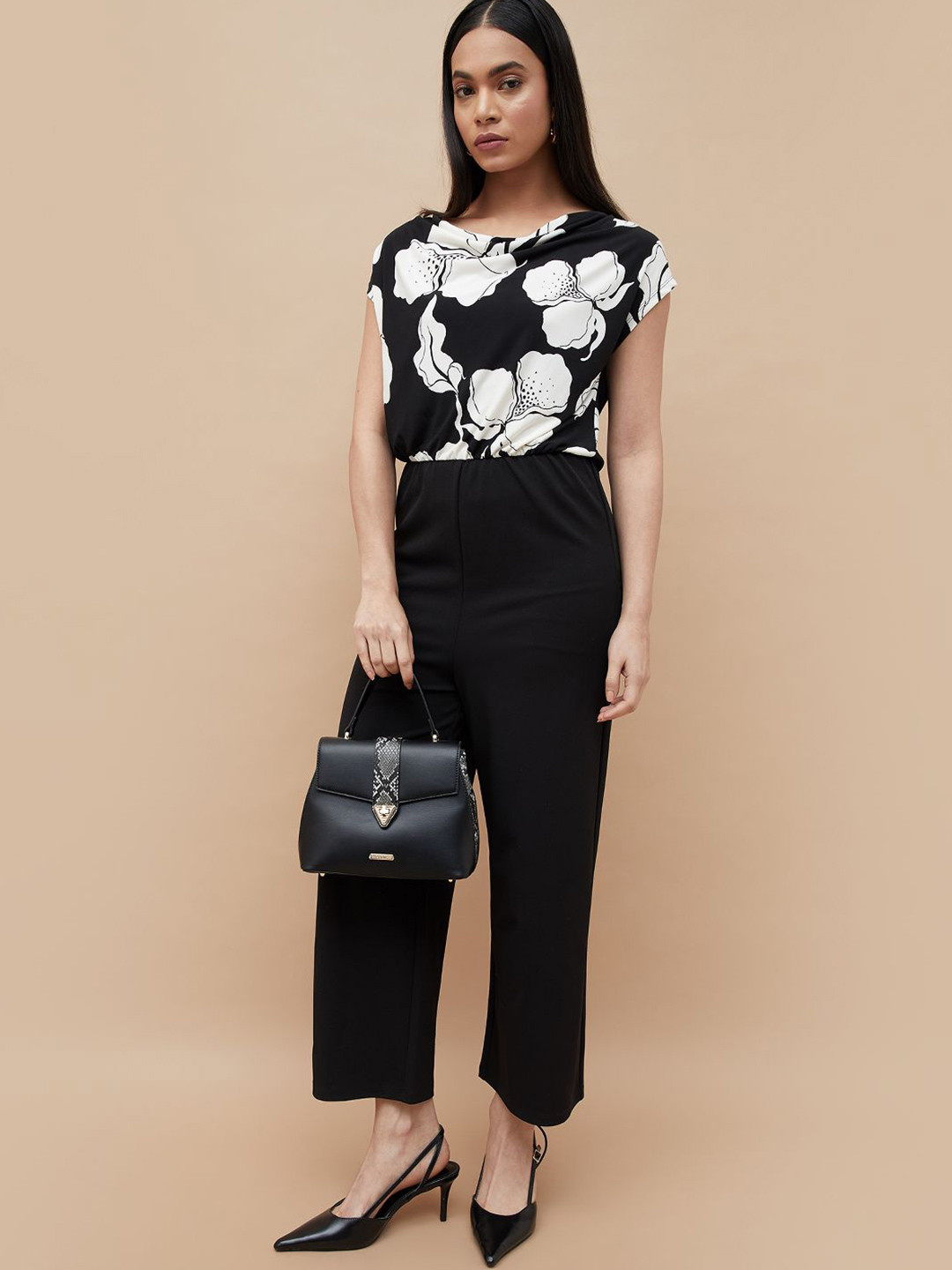 CODE by Lifestyle Women Cowl Neck Printed Basic Jumpsuit