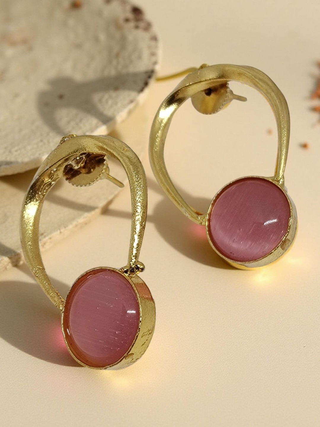 VYRA Aquamarine Studded Circular Shaped Studs