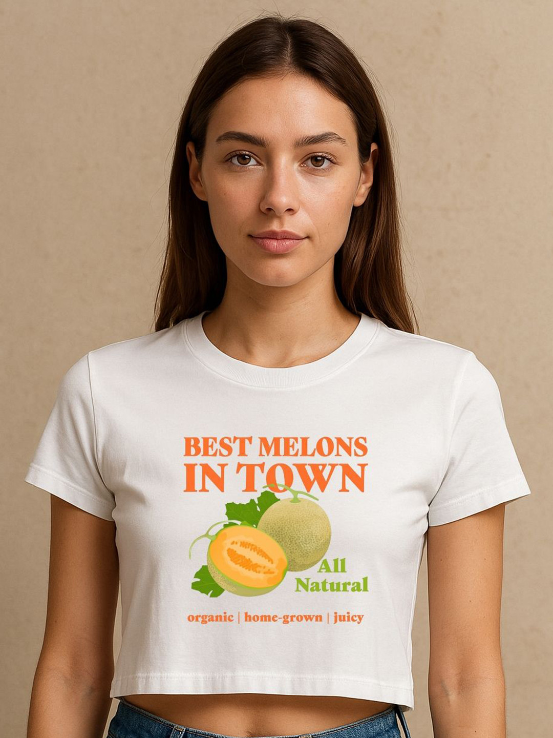 Art By Ritik Best Melons in Town Crop Tee Top