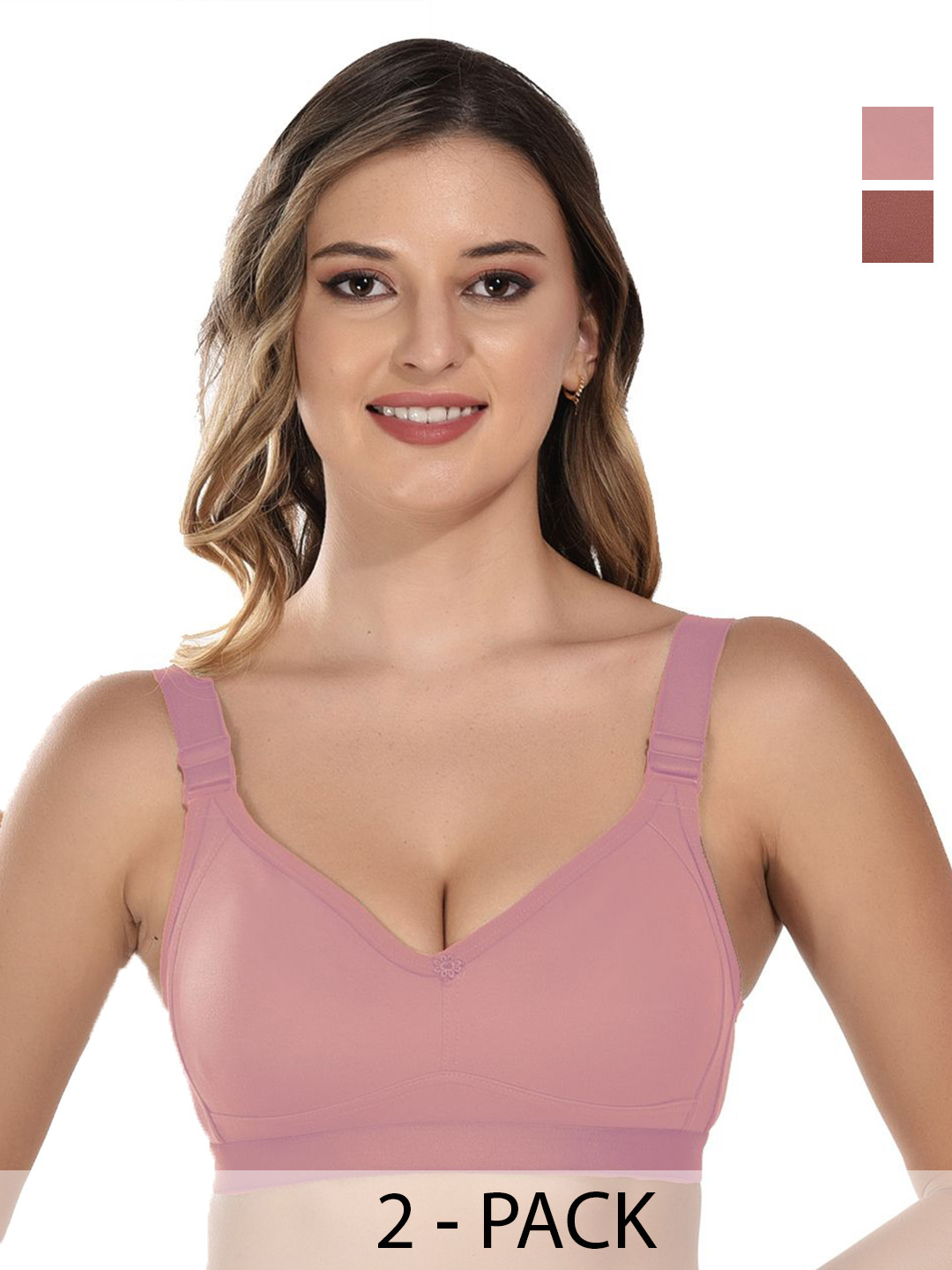 elina Pak Of 2 Full Coverage Dry-Fit Minimizer Bra