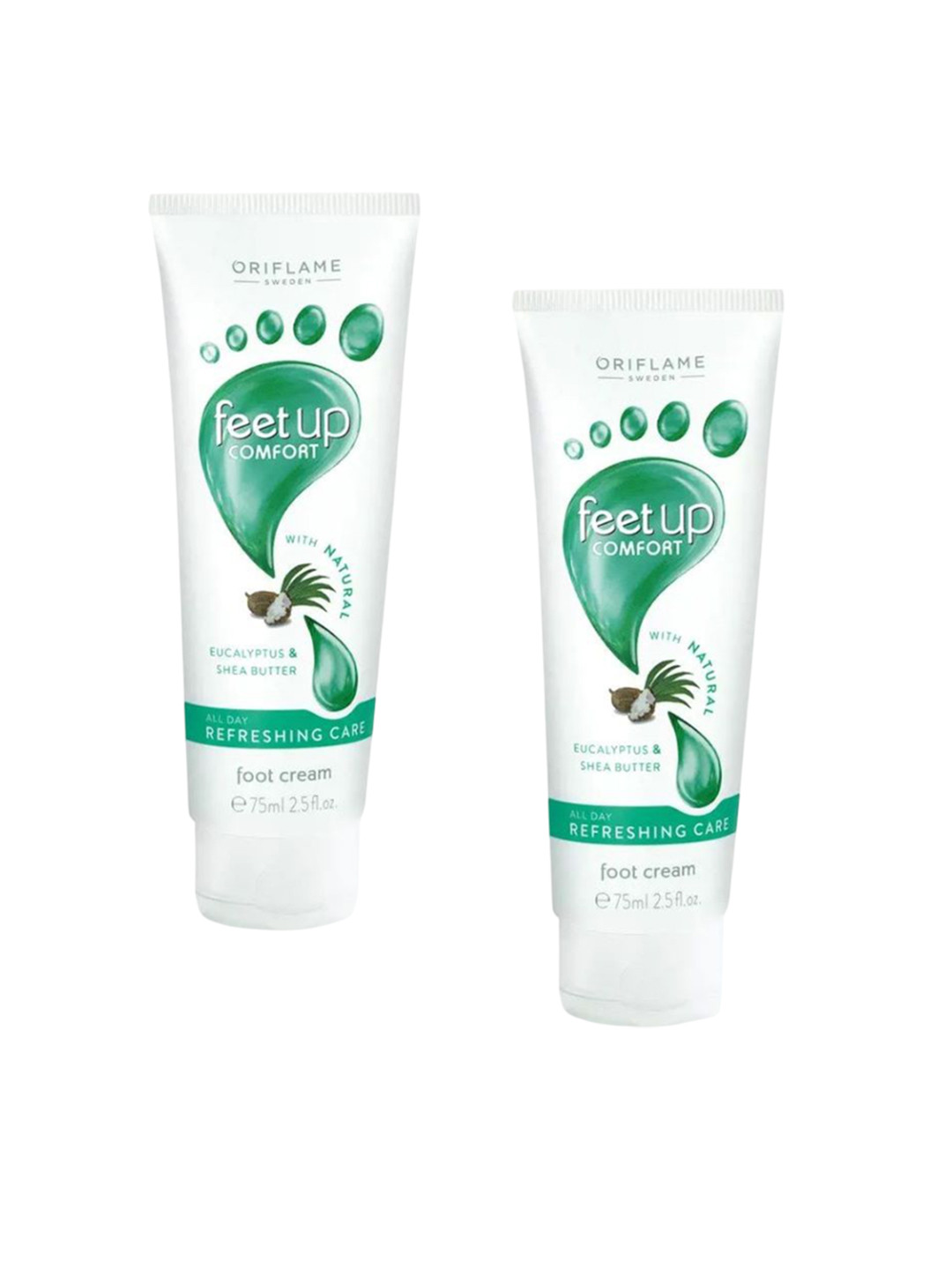 Oriflame Set Of 2 Feet Up Comfort All Day Refreshing Care Foot Cream - 75 ml Each