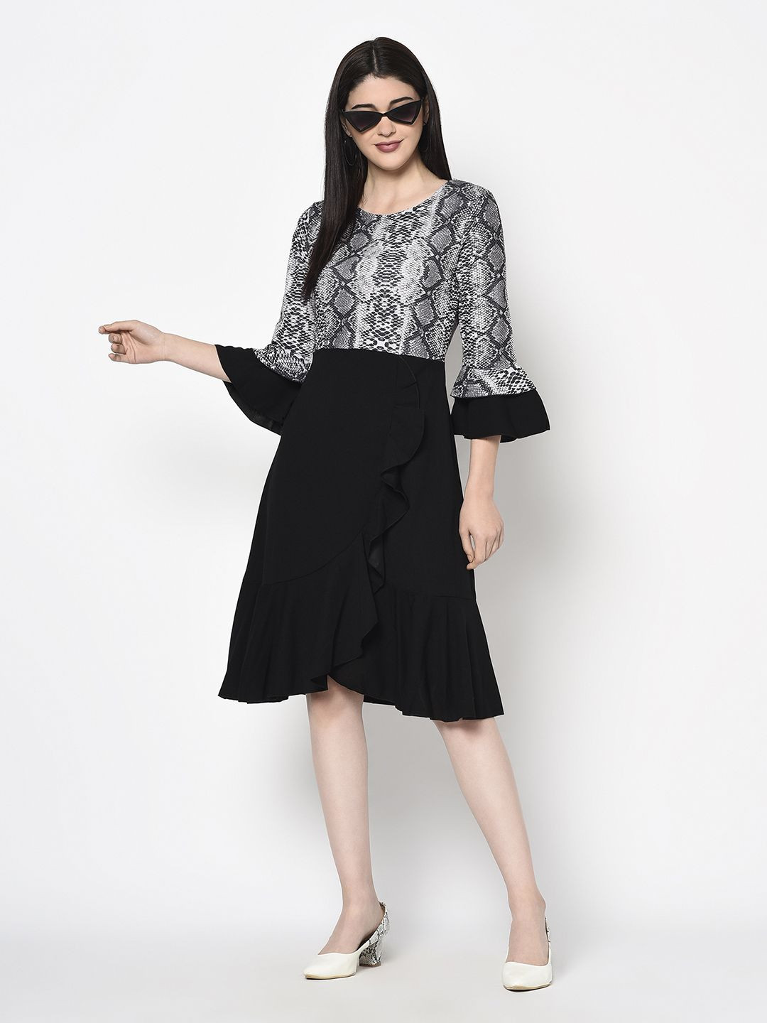 Miss Grace Printed Fit & Flare Dress