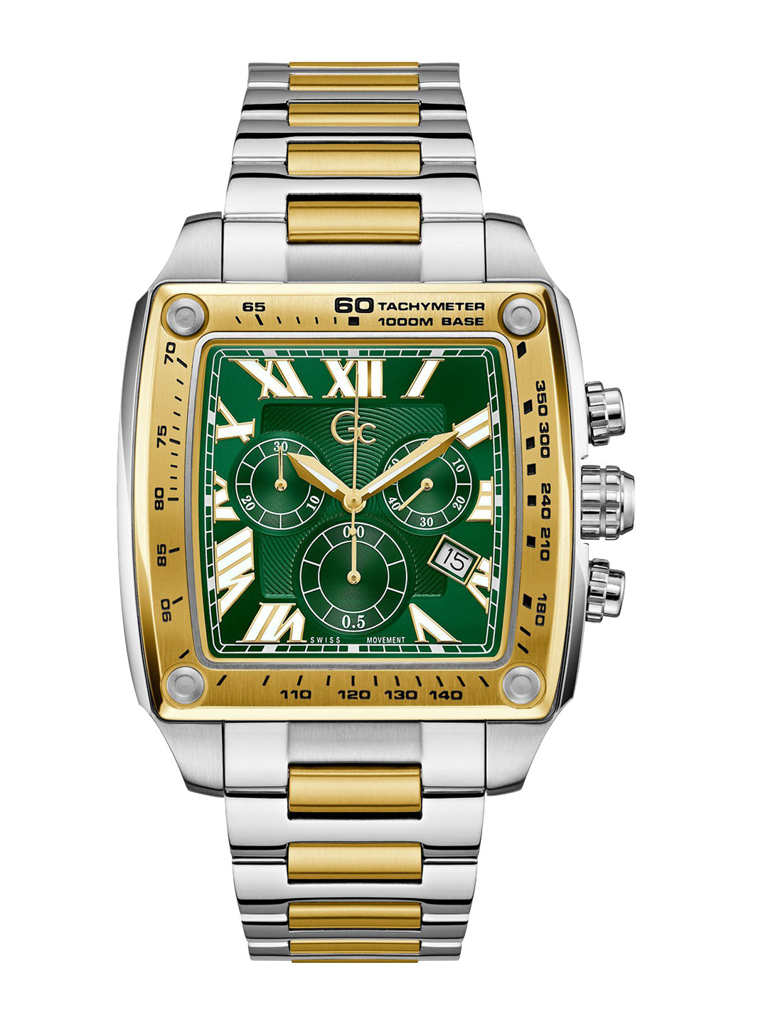 GC Men Retrofit Dial & Stainless Steel Bracelet Style Straps Analogue Watch Z56006G9