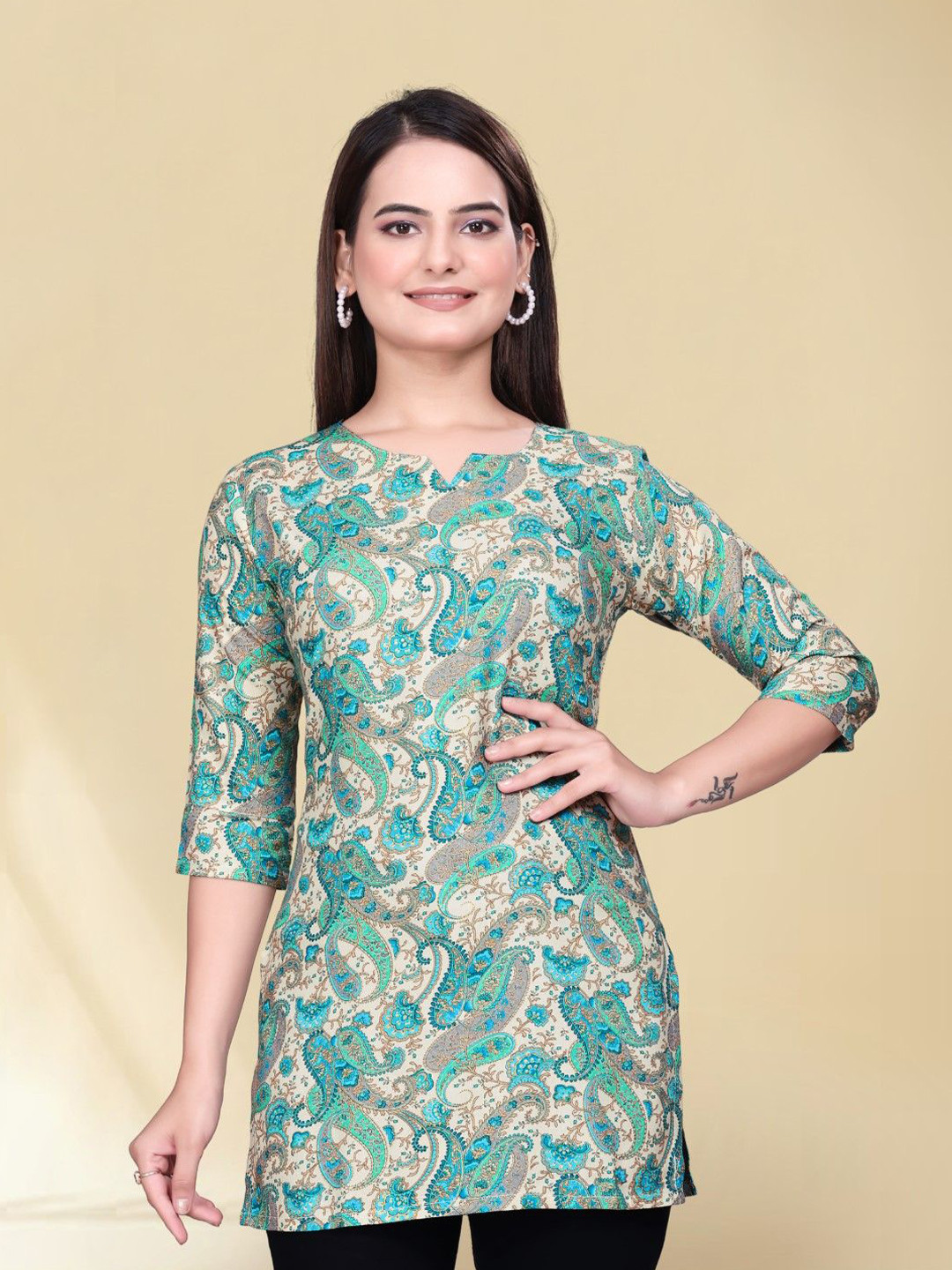 FASTCLO Women Ethnic Motifs Printed Pure Cotton Kurti