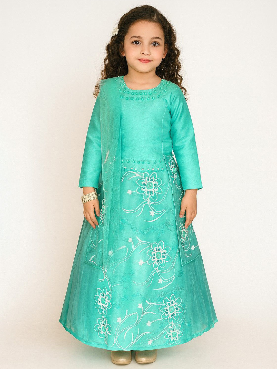 BAESD Girls Embellished Georgette Gown Dress
