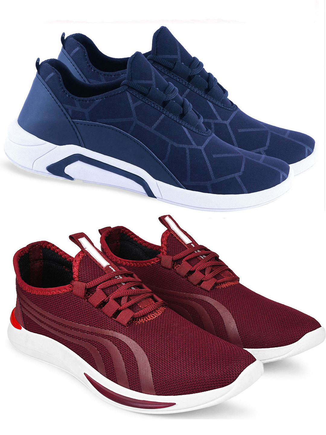 Spotwalk Men Set Of 2 Running Sports Shoes