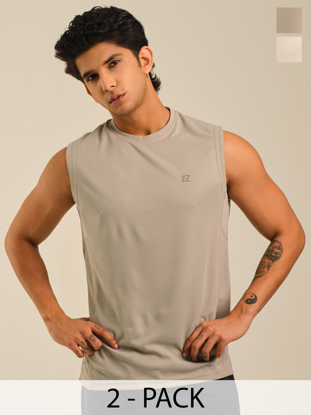 EAZY Men Pack Of 2 Dry-Fit Tank Vests