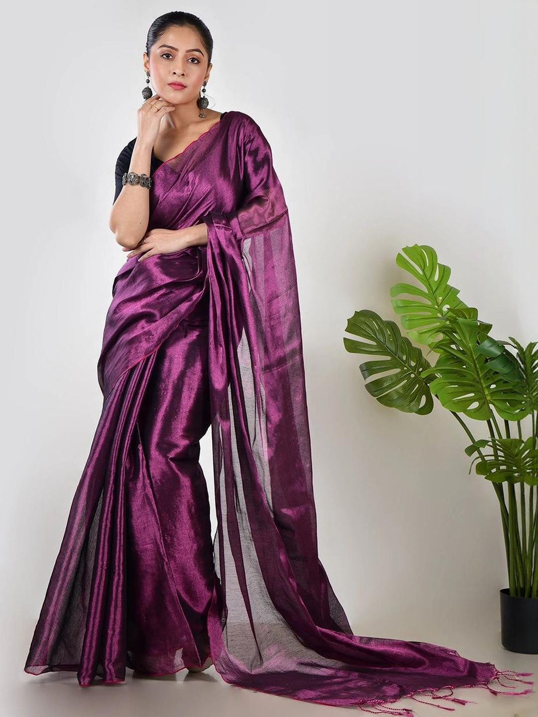 Moda Rapido Tissue Saree With Blouse Piece