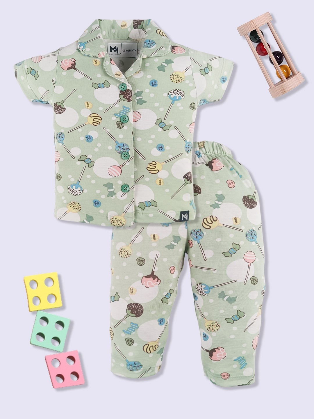 YK X Minute Mirth Girls Floral Printed Night suit