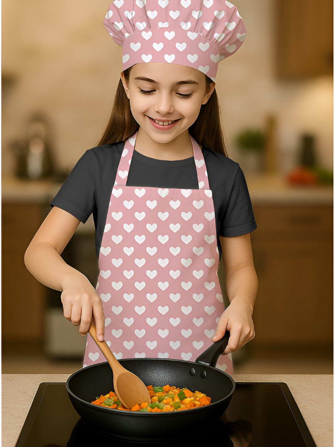 OASIS Kids Pink & White Printed Aprons