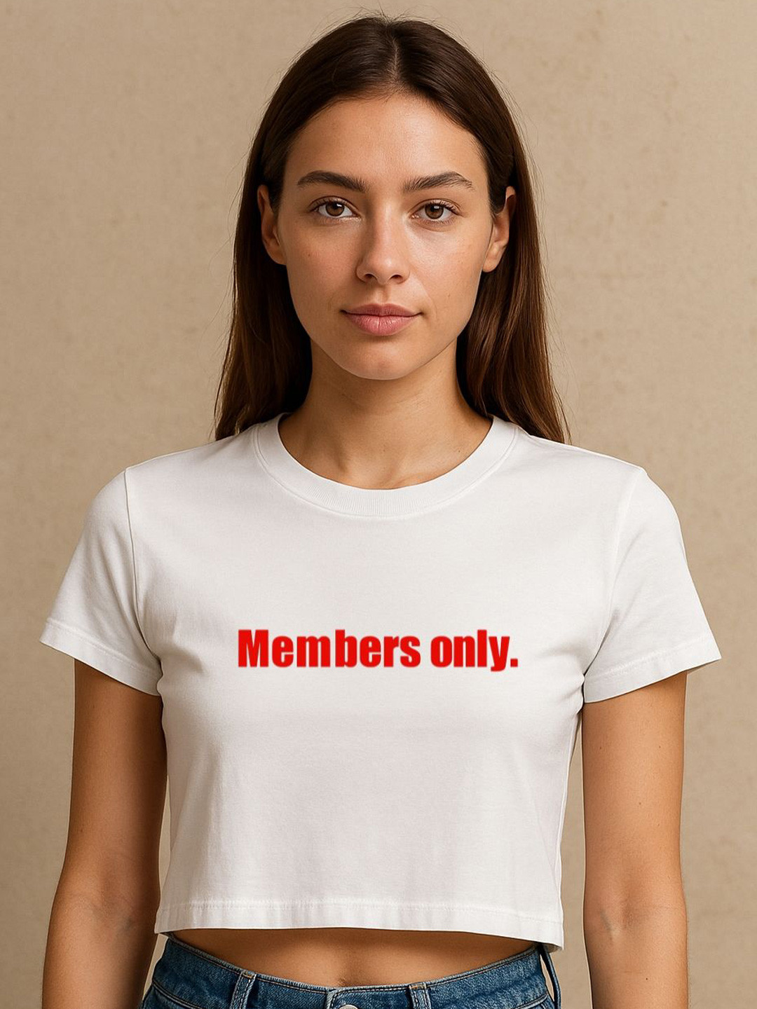 Art By Ritik Women Members Only Crop Tee T-shirt