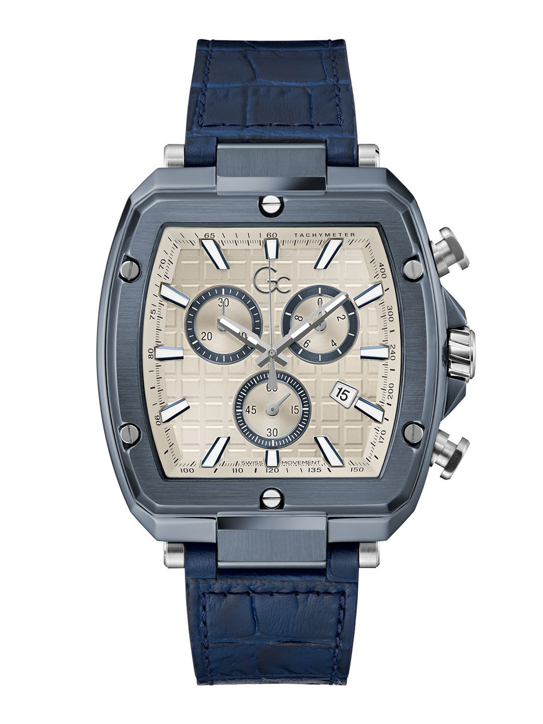 GC spirit tonneau Men Leather Textured Straps Analogue Watch Y83013G1