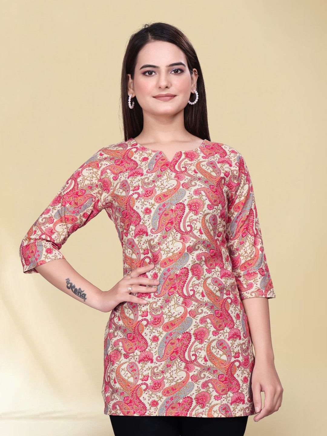 FASTCLO Women Ethnic Motifs Printed Pure Cotton Kurti