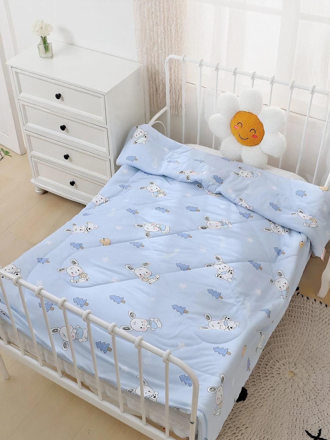 Baby Station Blue Cartoon Characters Mild Winter 350 GSM Dohar