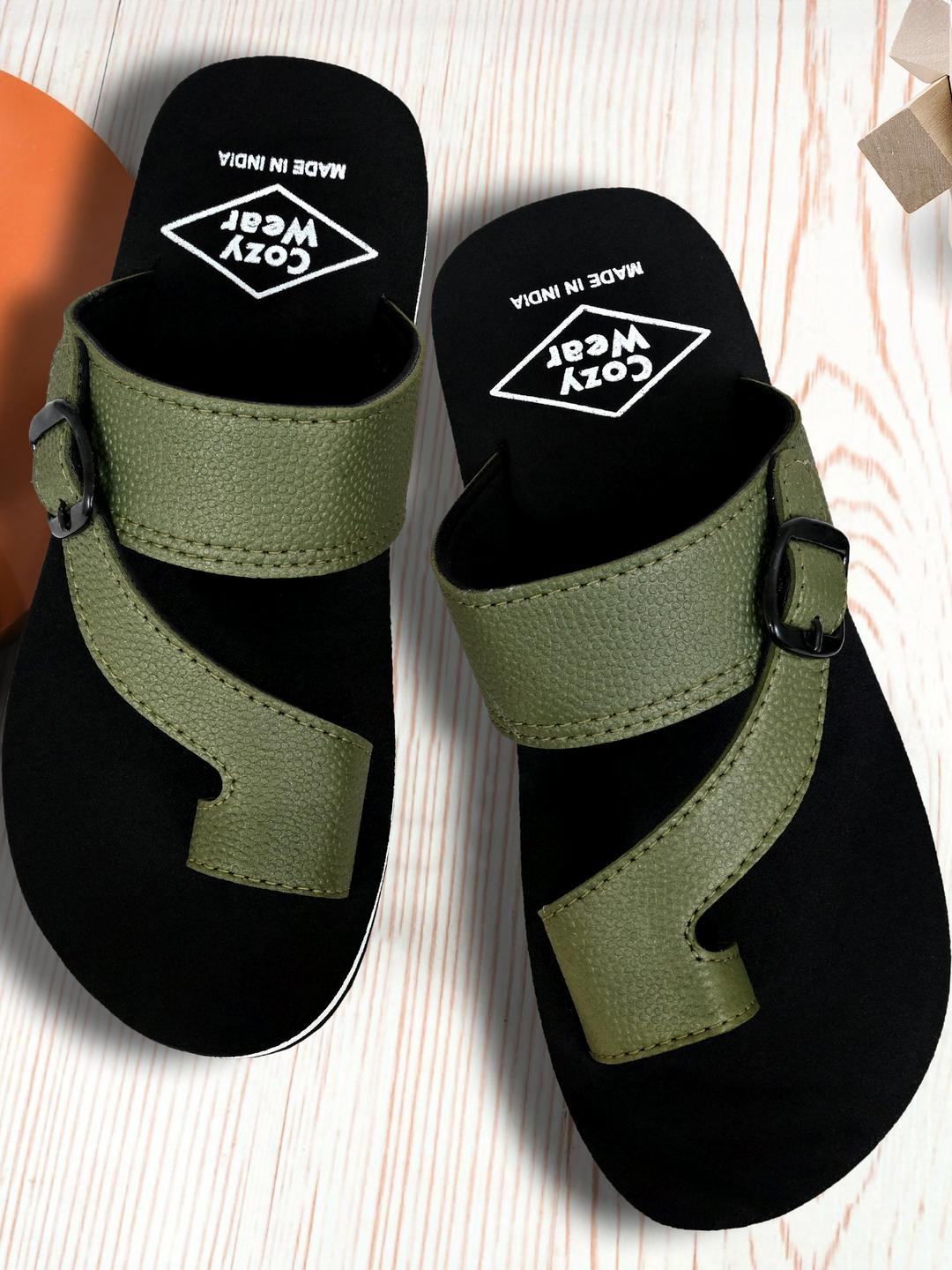 Cozy Wear Men Green Sliders