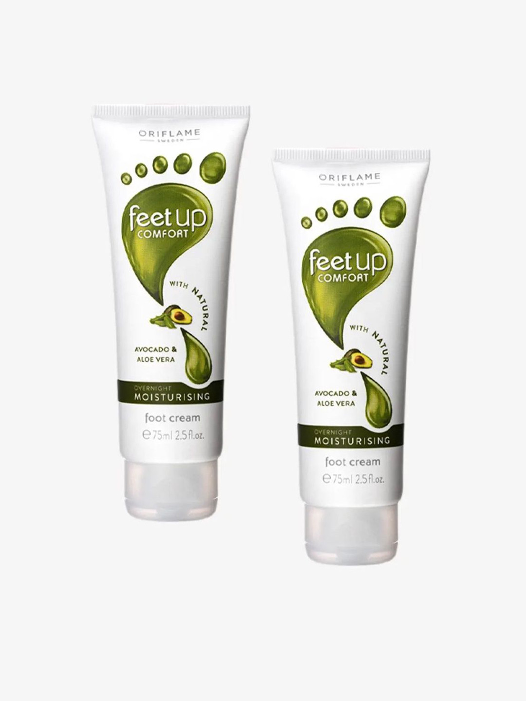 Oriflame Set Of 2 Feet Up Comfort Overnight Moisturizing Foot Cream - 75 ml Each