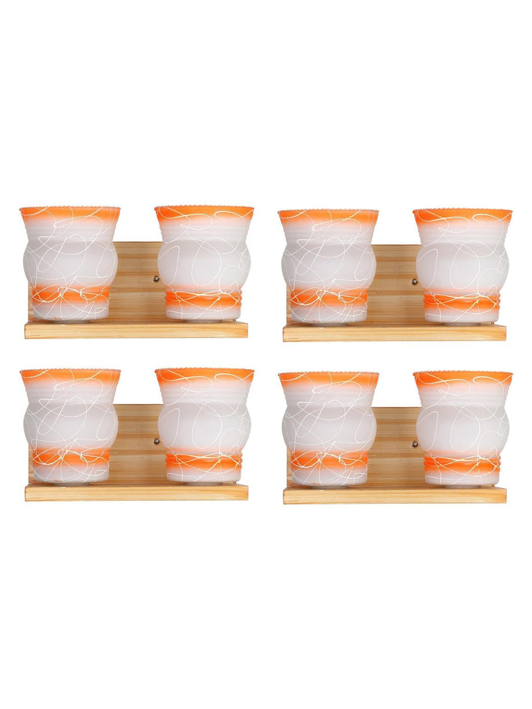 Somil Premium Designer Glass Wall / Night Lamp  Elegant & Stylish Dcor Accent for Modern Interiors, Color- Orange, White, Size:- 34 X 24 X 28 CM