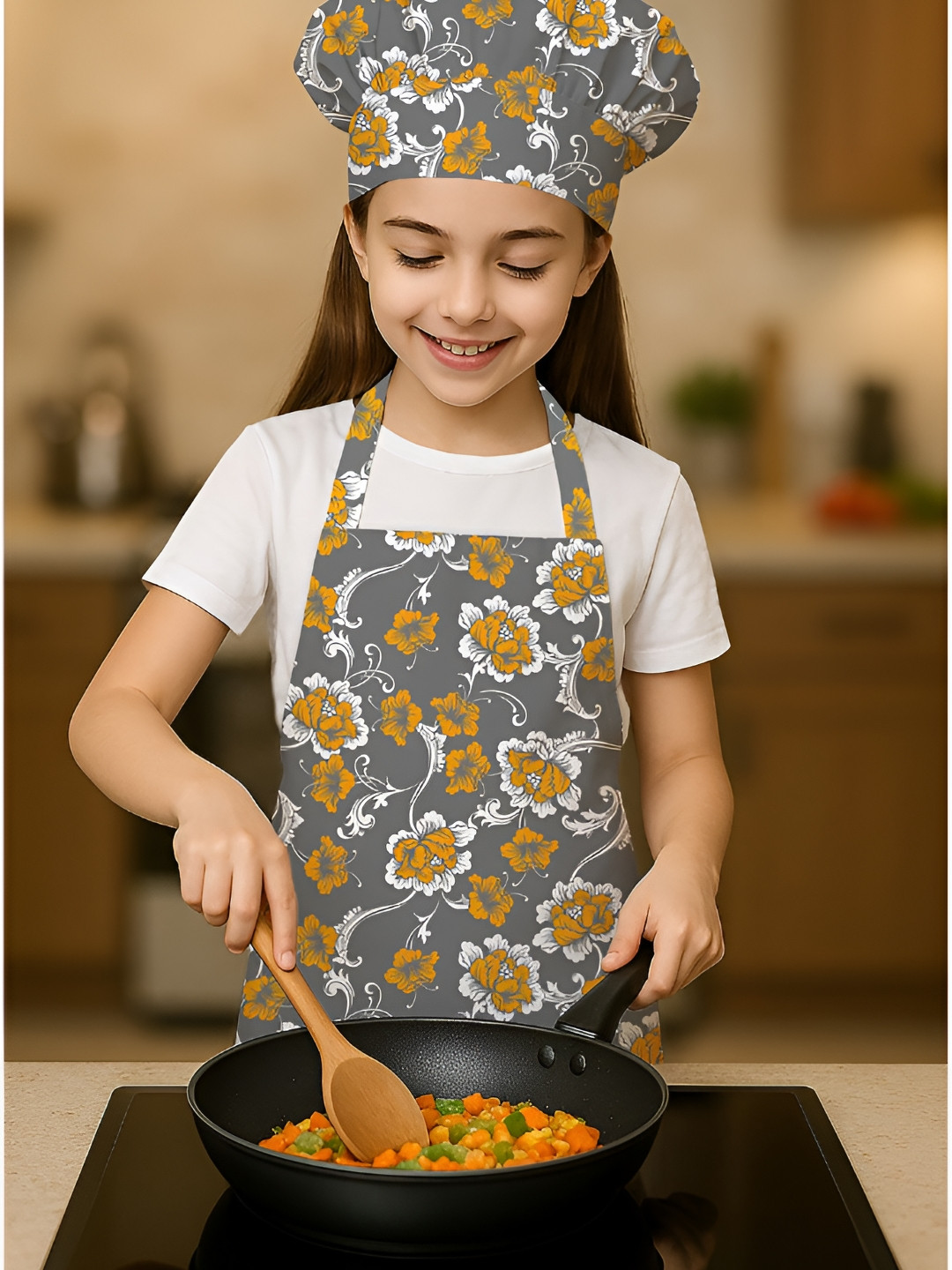 OASIS Kids Printed Aprons With Chef Cap