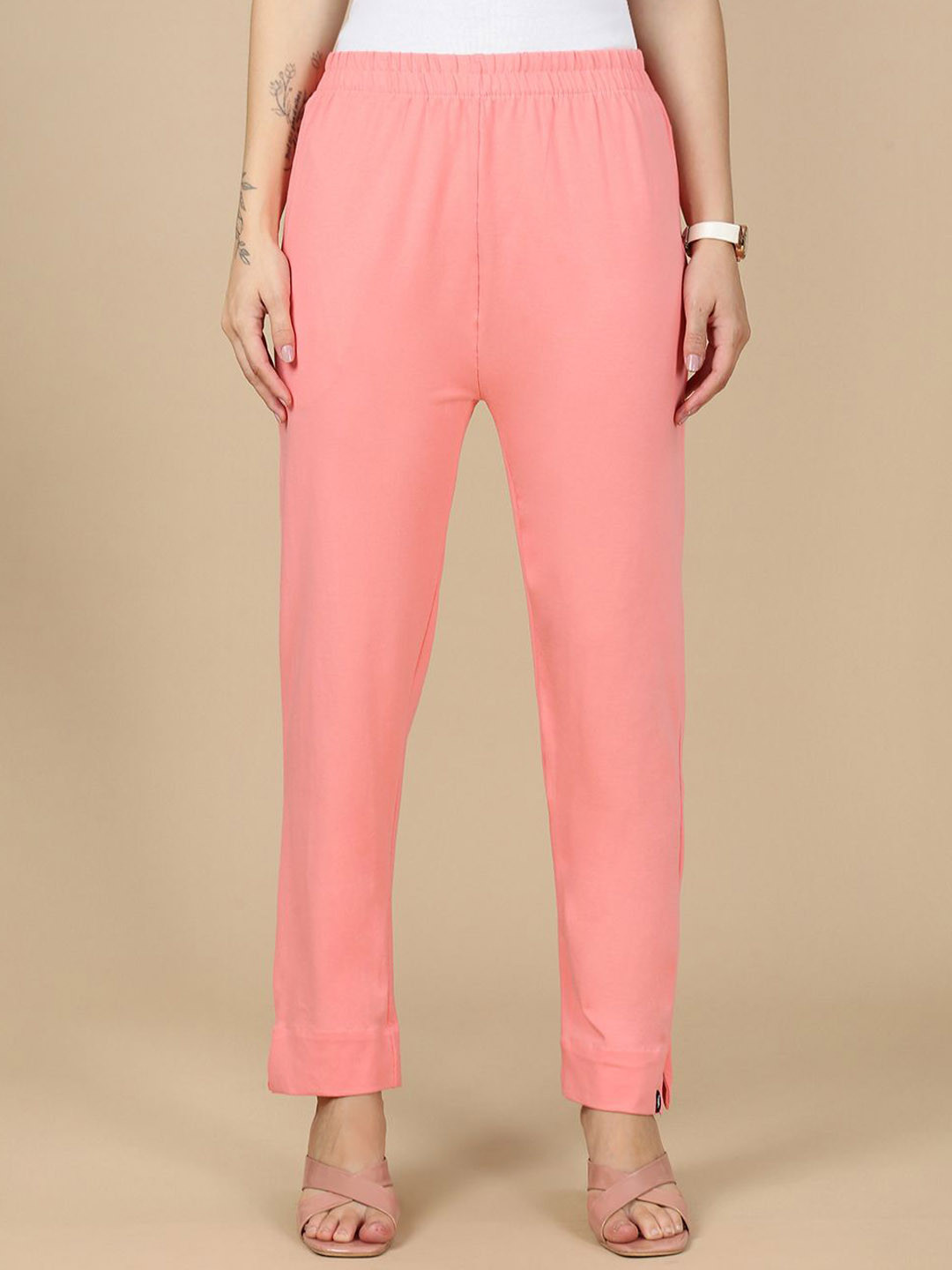 indian flower Women Original Easy Wash Cigarette Trousers