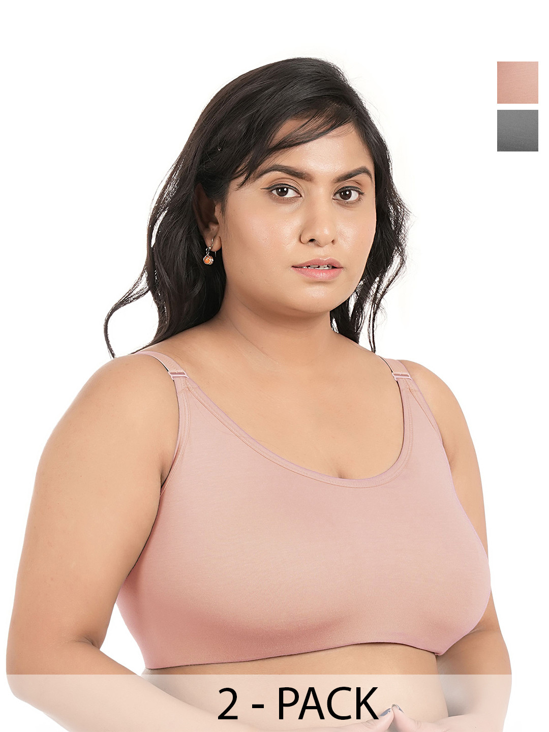 elina Pack Of 2 Full Coverage Non Padded Cotton Minimizer Bra