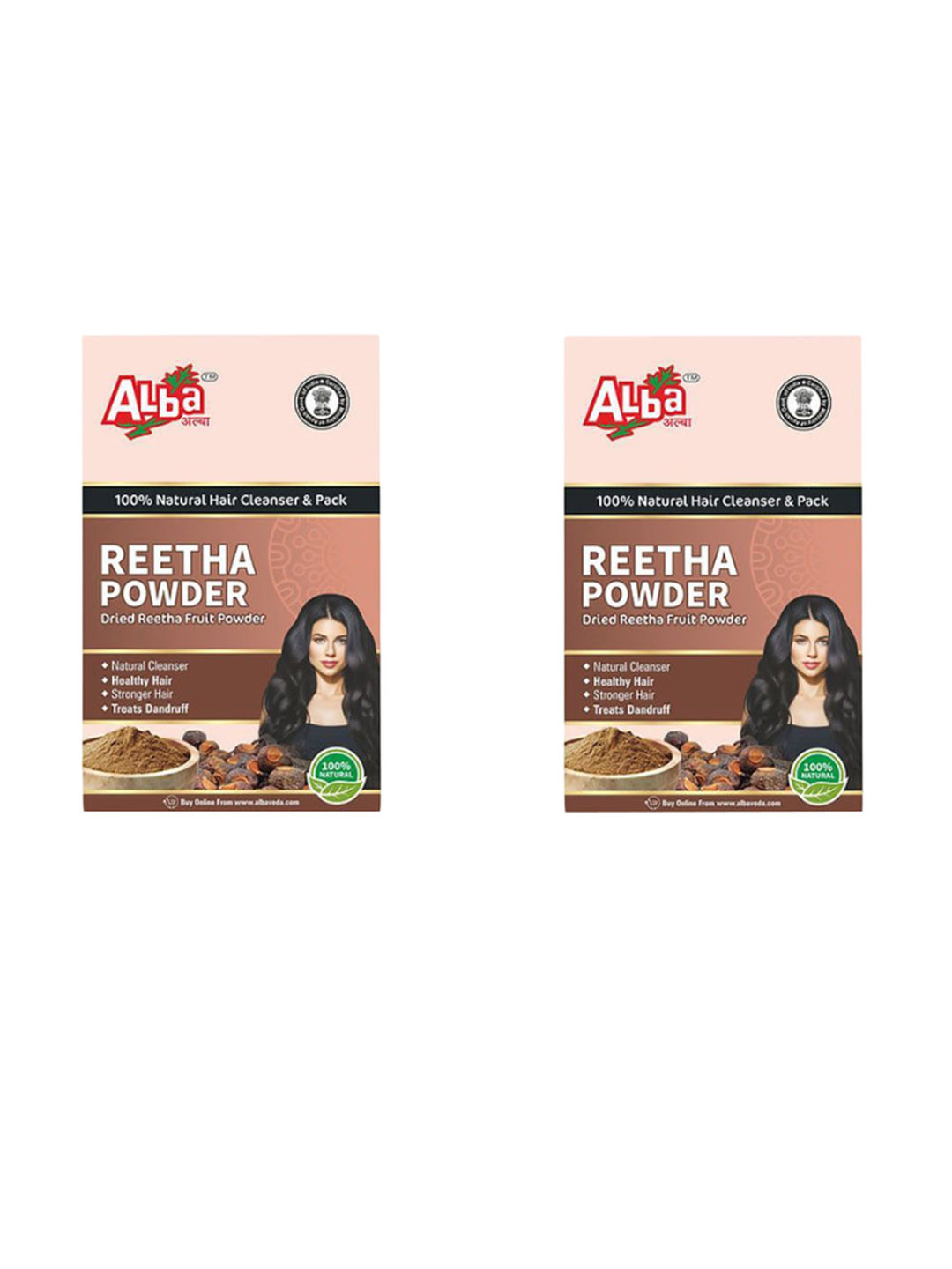 Alba Set Of 2 Reetha Powder - 200 g Each