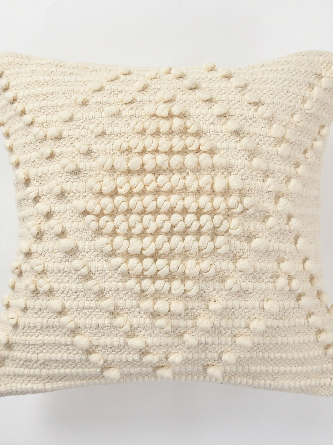 Textile and Beyond Self Design Square Shaped Cotton Cushion Cover