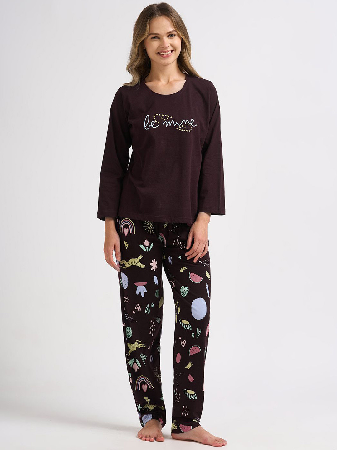 Juliana Dream Women Abstract Printed Pure Cotton Night suit
