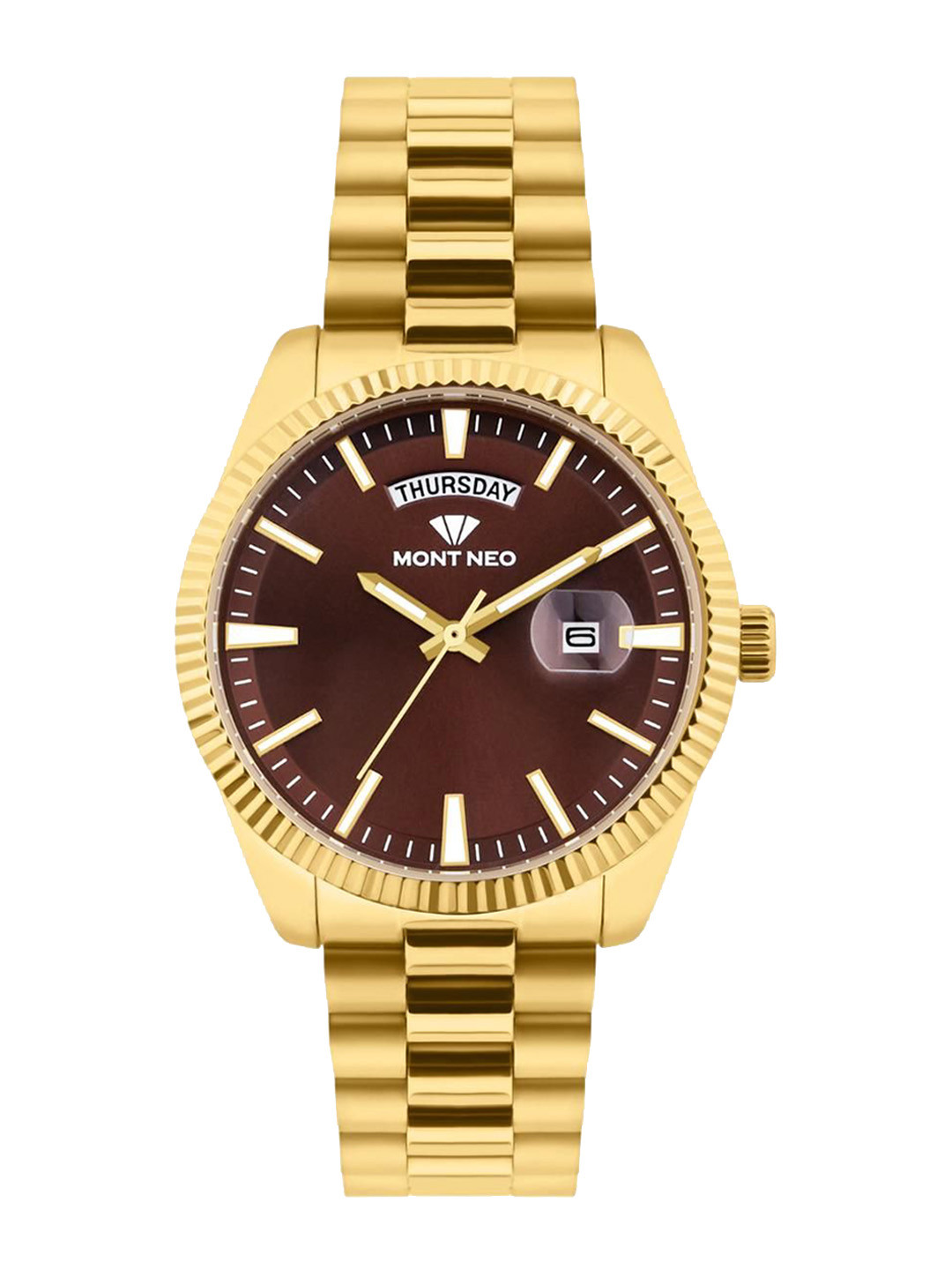 MONT NEO Men Round Dial & Bracelet Style Straps Analogue Watch G3505D-M2212