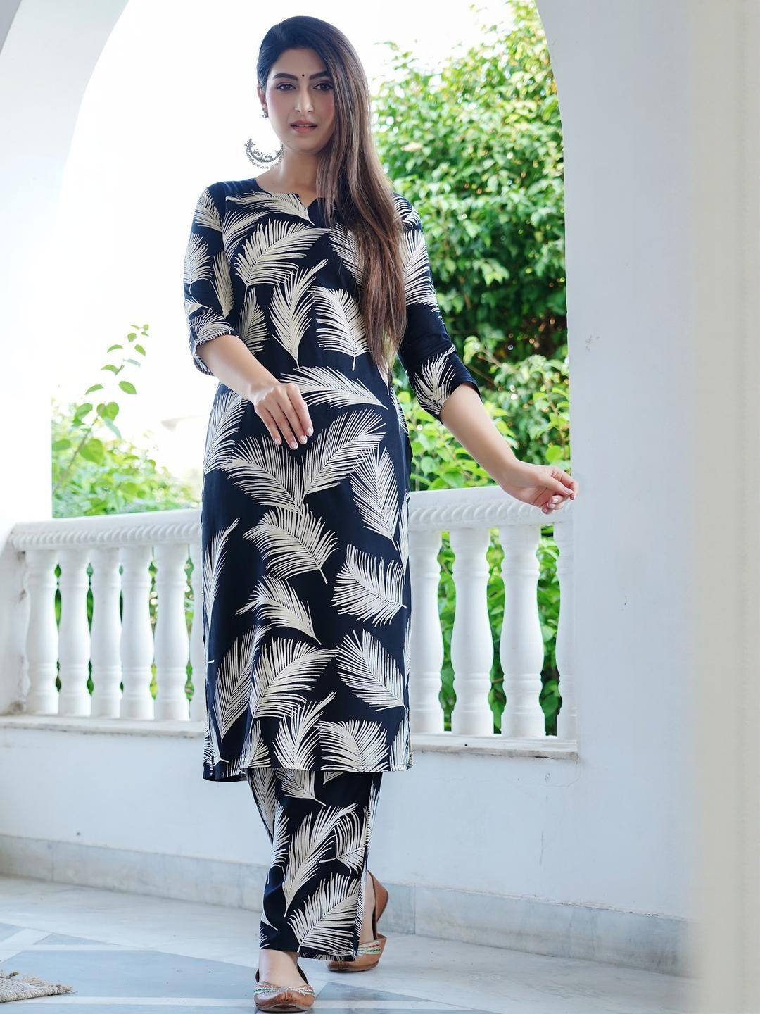 Dhibha Women Printed Pure Cotton Kurta Sets