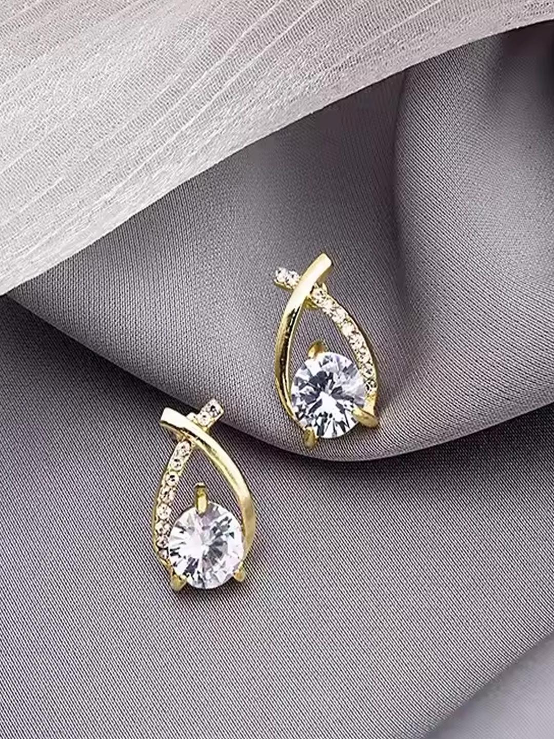 Rovlina Gold Plated Cubic Zirconia Studs