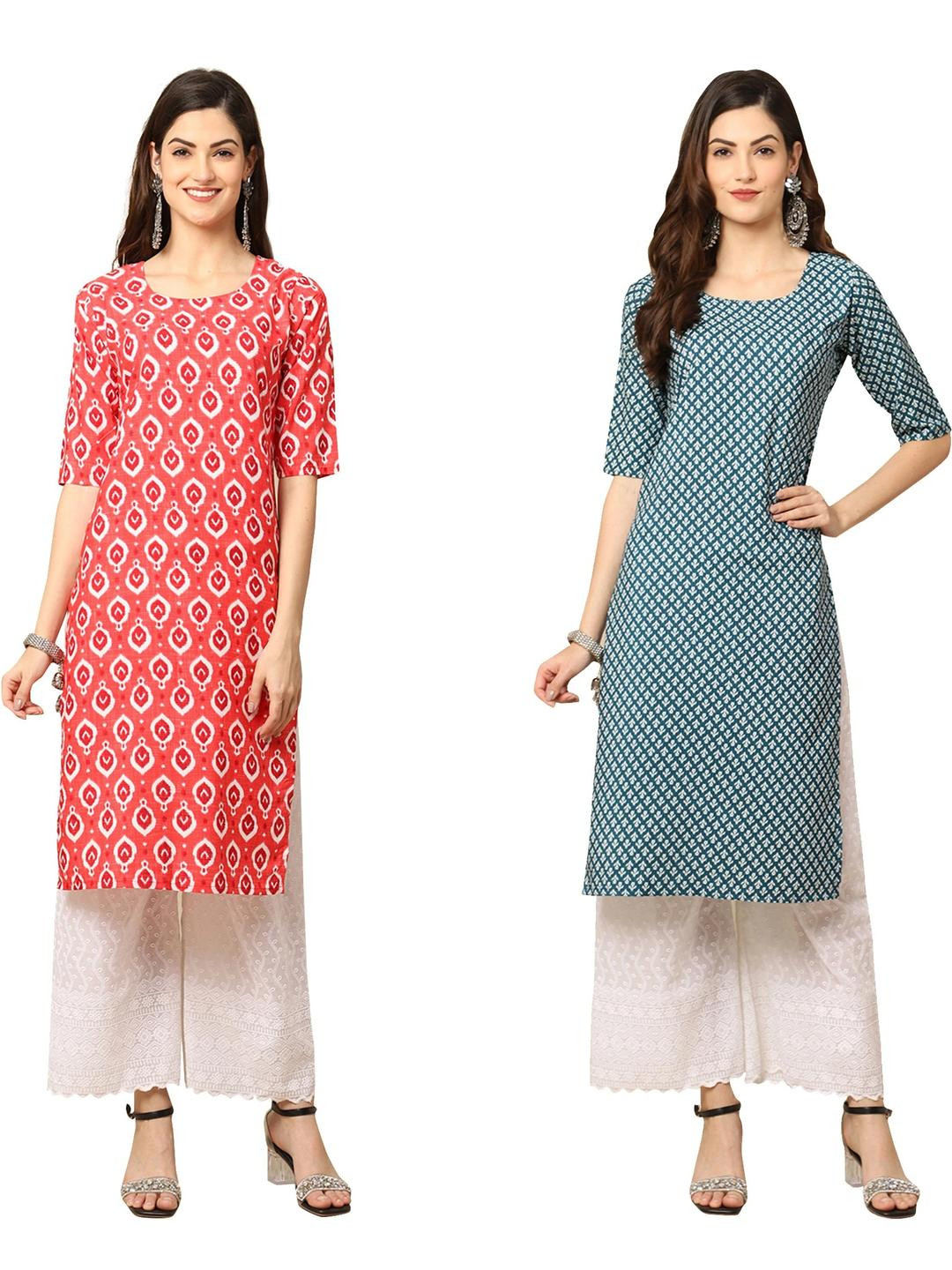 Ethnic basket Set Of 2 Women Crepe Kurta