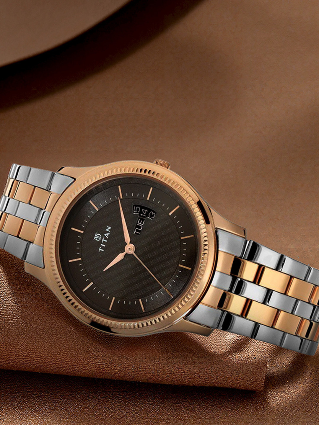 Titan Karishma Quartz Analog With Brown Dial Watch For Men - Nt1824km01