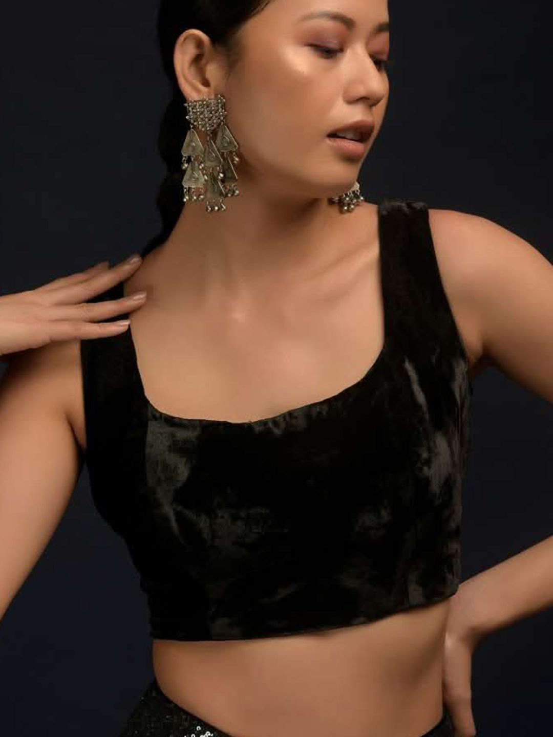 KALKI Fashion Women Square Neckline And Tassel Dori Saree Blouse