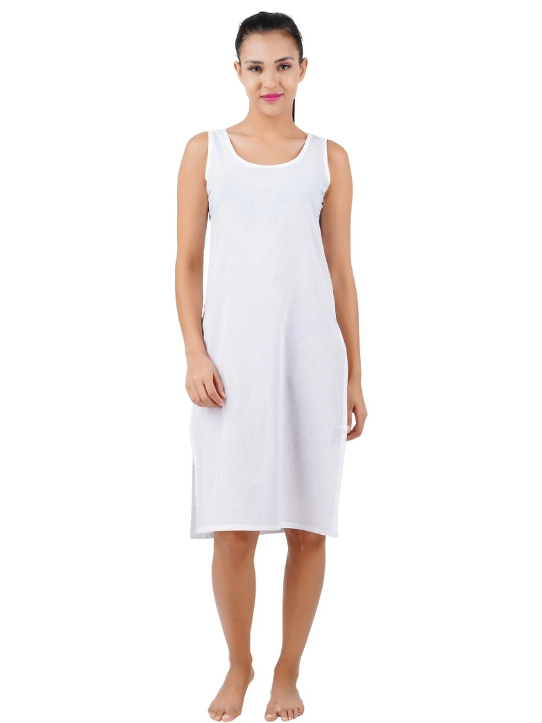 Happy Bunny Women Pack Of 2 White Cotton Knee Long Inner Slips