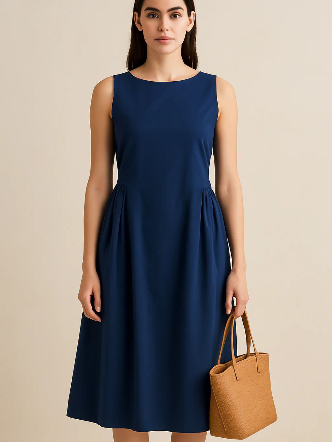 Branche Women Solid Fit & Flare Mini Dress