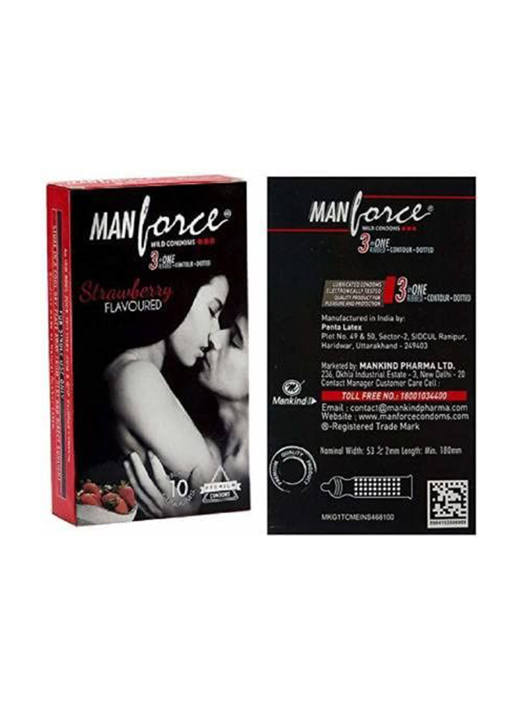 Manforce Set Of 2 3 In 1 Wild Black Grapes & Wild Strawberry Condoms - 10 Pcs Each